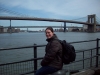 Annelies met  de Brooklyn en de Manhattan Bridge
